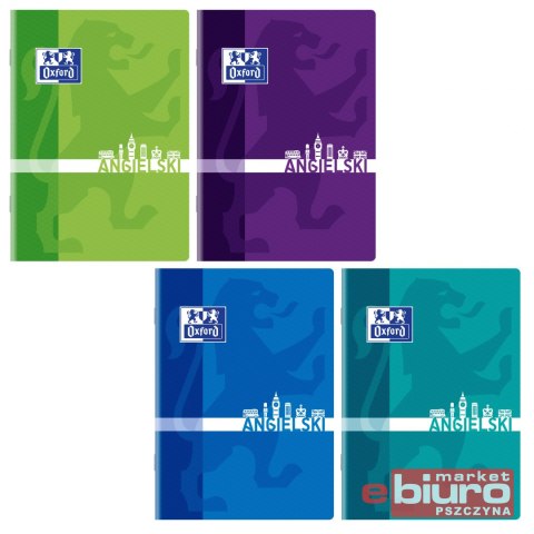 ZESZYT OXFORD ANGIELSKI A5 60 KARTEK 90G KRATKA