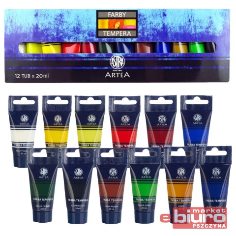 FARBY TEMPERA 12 KOLORÓW - 20 ML