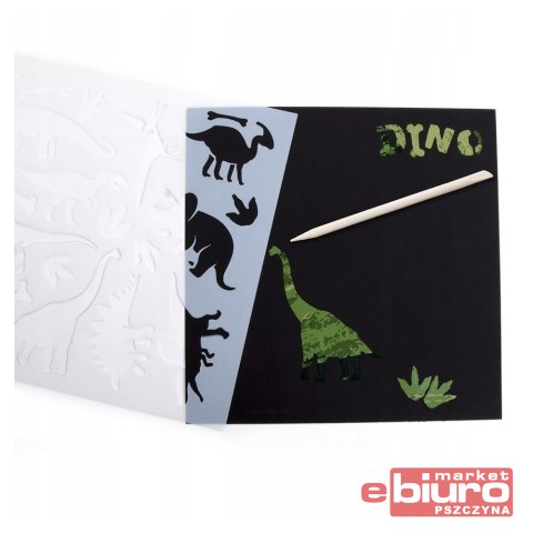 WYDRAPYWANKA KREATYWNA Z SZABLONEM DINOZAURY KIDEA
