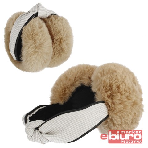 NAUSZNIKI PLUSZOWE KRATECZKA 2 BEŻOWE STARPAK