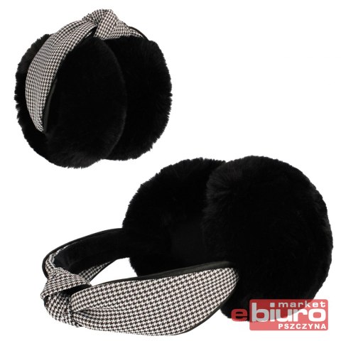 NAUSZNIKI PLUSZOWE KRATECZKA 3 CZARNE STARPAK