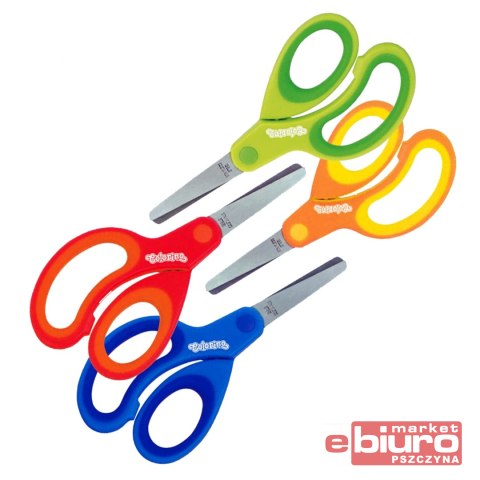 NOŻYCZKI 13CM GUMOWA RĄCZKA COLORINO
