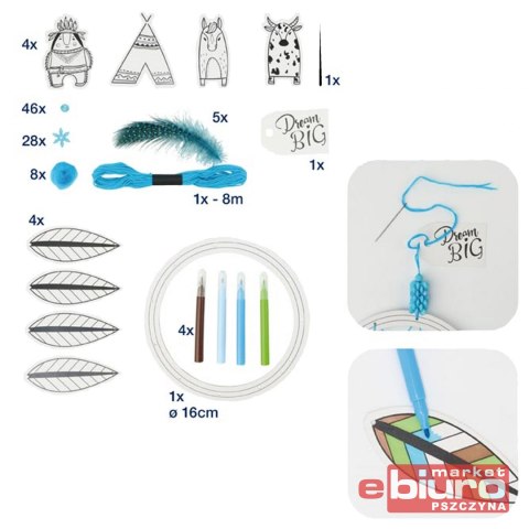 ZESTAW KREATYWNY ŁAPACZ SNÓW NIEBIESKI 1041955