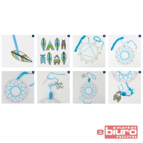 ZESTAW KREATYWNY ŁAPACZ SNÓW NIEBIESKI 1041955