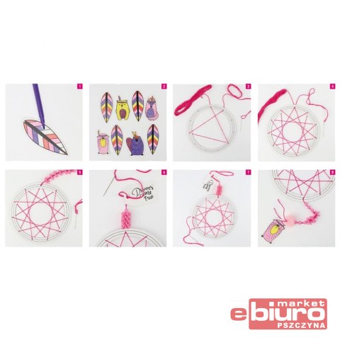 ZESTAW KREATYWNY ŁAPACZ SNÓW ROŻOWY 1041956