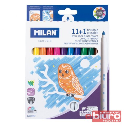 FLAMASTRY WYMAZYWALNE ZE STOŻ. KOŃ. 12 SZT 80093