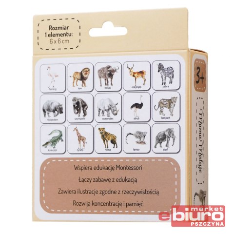 GRA PAMIĘCIOWA MEMO ZWIERZĘTA AFRYKI MAMA MALUJE