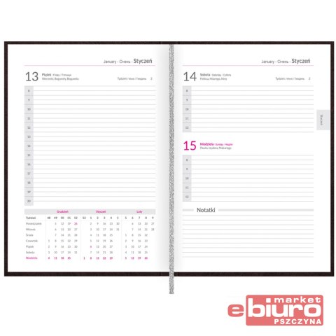 KALENDARZ STANDARD B5 DTP CZARNY HAMELIN