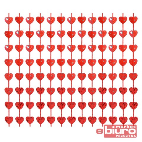 KURTYNA B&C SERCE Z NADRUKIEM CZERWONA 100X200 CM