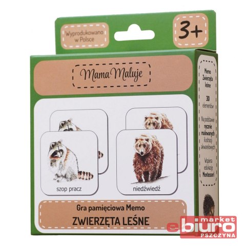 GRA PAMIĘCIOWA MEMO ZWIERZĘTA LEŚNE MAMA MALUJE