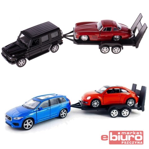 SAMOCHODY DWA + LAWETA WELLY 1:34 2226